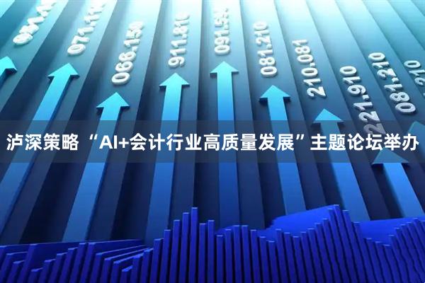 泸深策略 “AI+会计行业高质量发展”主题论坛举办